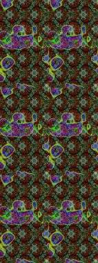 Floral green and gray sketch pattern. Raster Tender fabric pattern. Vintage outline illustration. Raster flower print.