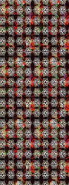 Elle boyanmış suluboya resim çizimleri, çiçekler ve bitkiler. Siyah ve kahverengi renkte çiçekler.