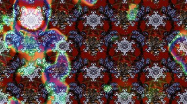 Raster çiçek izi. Çiçeksel kahverengi ve kırmızı çizim deseni. Klasik taslak çizimi.