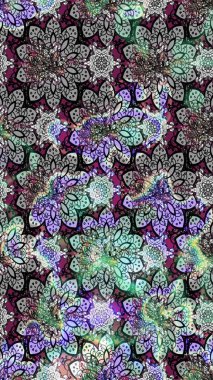 Raster illüstrasyonu. Suluboya çiçekli çiçek deseni. Gri ve nötr renklerde güzel tekstil.