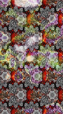 Ev dekoru. Paisley el çizimi elementler. Fantezi çiçekli eskiz deseni, doğal duvar kağıdı, çiçek desenli kıvrımlı illüstrasyon.