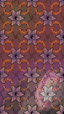 Kahverengi ve nötr renklerde çiçekler. Küçük çiçekte sevimli çiçek deseni var..