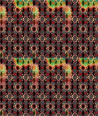 Siyah ve kahverengi renkli şirin çiçek desenleri. Düz Çiçek Elementleri Tasarımı. Raster Modaya uygun kumaş deseni. Renkli Bahar Teması çizim şablonu.