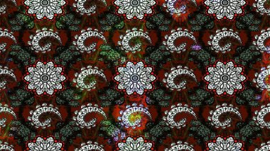 Raster illüstrasyonu. Düz Çiçek Elementleri Tasarımı. Siyah ve kahverengi renklerde zarif çiçek buketi suluboya. Renkli Bahar Teması çizim şablonu.