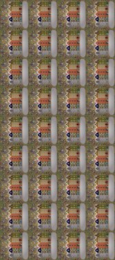 Kartpostallar, duvar kağıtları ya da tatil tasarımı için dekoratif, pürüzsüz desen. Şenlikli konfeti geçmişi olan eski Avrupa konak evlerinin renkli bir çizimi.