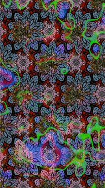 Düz Çiçek Elementleri Tasarımı. Renkli Yaz Temalı eskiz kalıbı. Modaya uygun kumaş deseni. Sevimli çiçek raster deseni.