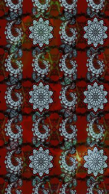 Raster çiçek izi. Klasik taslak çizimi. Çiçek kırmızısı ve siyah çizim deseni.