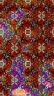 Küçük çiçekteki sevimli çiçek deseni. Raster illüstrasyonu. Çizim.