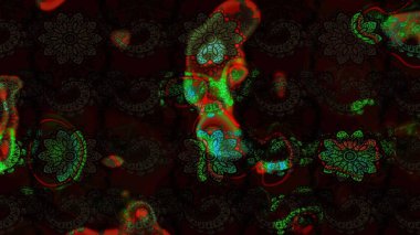 Raster deseni. Raster illüstrasyonu. Yumuşak, bahar çiçekleri siyah ve gri renklerde. Patlayan çiçekler soyut yerleştirilmiş.