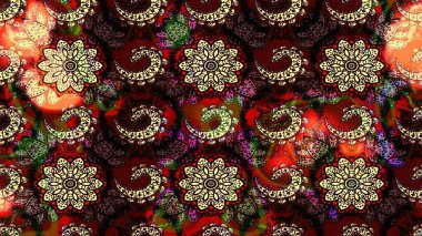 El çizimi. Çiçekli eskiz deseni. Suluboya çizimi. Siyah ve kahverengi renkte çiçekler.