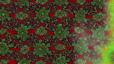 Renkli unsurlarla hareketli arka plan görüntüleri. Çiçekler. Eski model. Bayrak tarzı. Video kaydı. Şablon. Döngü. Kusursuz..