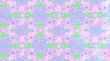 Renkli unsurlarla hareketli arka plan görüntüleri. Çiçekler. Eski model. Bayrak tarzı. Video kaydı. Şablon. Döngü. Kusursuz..