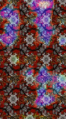 Çiçekler suluboya tarzında kahverengi ve gri renklerde. Raster illüstrasyonunda çiçek deseni çizimi.