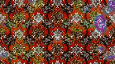 Tropik çiçekler. Gömlek, arka plan modelini çiz. Kahverengi ve gri renkte çiçekler.