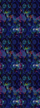 Nazikçe, güzel çiçek arkaplanı. Çiçekli karalama şeklinde Raster çiçek deseni. Siyah ve mavi renkte çiçekler.