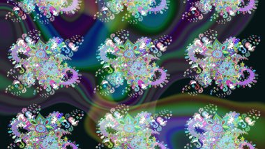 Güzel suluboya çiçekler, parlak resimler ilham verici ve mavi çiçek desenli eskiz arka planı. Raster..