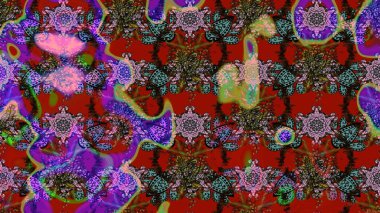 Kahverengi ve kırmızı renkler üzerine çiçek desenli eskiz, el yapımı papatyalar, papatyalar. Tekrarlayan çiçek arkaplanı, zarif kahverengi ve kırmızı çiçek duvar kağıdı.