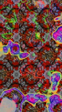 Suluboya stilinde gri ve kırmızı renkte. Küçük çiçekli yay deseni çiz. Raster illüstrasyonu.