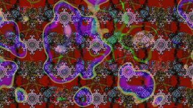 Çiçekler kırmızı, kahverengi ve gri renklerde. Suluboya çizimi. El çizimi. Çiçekli çizim deseni.