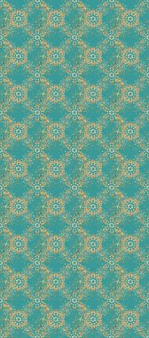 Mavi üzerinde kusursuz desen, altın elementli siyah renk. Parlak dantel, stilize çiçekler, şal desenli. Kusursuz altın desenli bukleler. Doğu tarzı arabesk. Hassas altın deseni açın. Raster.