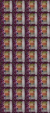 Kartpostallar, duvar kağıtları ya da tatil tasarımı için dekoratif, pürüzsüz desen. Şenlikli konfeti geçmişi olan eski Avrupa konak evlerinin renkli bir çizimi.