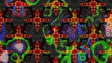 Güzel kumaş deseni. Raster Illustrasyon 'daki Çiçek Deseni' nin son moda çizimi. Düz Çiçek Elementleri Tasarımı. Renkli Yaz Teması çizim şablonu.