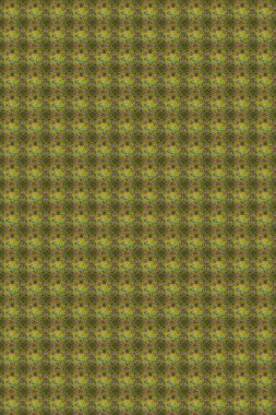 Raster illüstrasyonu. El çizimi çiçekli, soyut, pürüzsüz desen. Yeşil ve sarı renkte çiçekler.