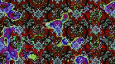 Suluboya etkisi. Raster deseni. Organik elementler. Botanik çizim deseni.