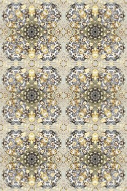 Kusursuz raster arka plan. Gri, bej ve nötr renklerde grafiksel modern kusursuz desen. Duvar kâğıdı barok, İspanyol kumaşı. Kusursuz çiçek deseni.