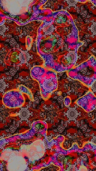 Kahverengi ve kırmızı renklerde bahar çiçekleri. Yaprak ve çiçeklerin suluboya resmi, kahverengi ve kırmızı renklerin çizim şekli. Raster illüstrasyonu.