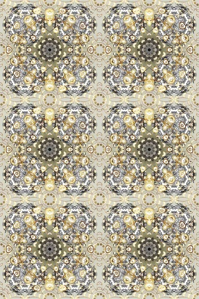 Kusursuz raster arka plan. Gri, bej ve nötr renklerde grafiksel modern kusursuz desen. Duvar kâğıdı barok, İspanyol kumaşı. Kusursuz çiçek deseni.