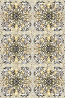 Gri, bej ve nötr renklerde grafiksel modern kusursuz desen. Kusursuz çiçek deseni. Kusursuz raster arka plan. Duvar kâğıdı barok, İspanyol kumaşı.