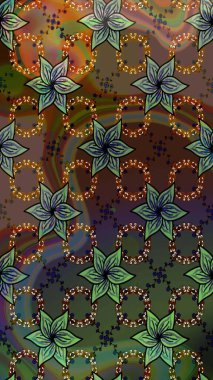 Modern, kahverengi raster arka plan duvar kâğıdı illüstrasyonu, klasik çizgili, desenli desenli çiçekler, çiçekli süsler. Çiçekli el çizimi çizimi deseni.