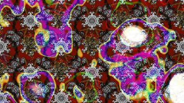 El çizimi çiçek çizimi deseni (fayans). Tekstil için suluboya eskiz deseni. Şirin çiçekleri, desenleri, gri ve kahverengi renkleri olan renkli çizim deseni.