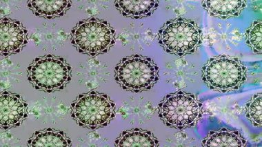 Renkli unsurlarla hareketli arka plan görüntüleri. Çiçekler. Eski model. Bayrak tarzı. Video kaydı. Şablon. Döngü. Kusursuz..