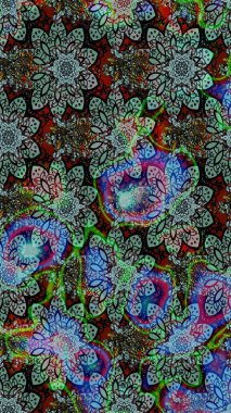 Çiçekli bahar çiçekleri. Küçük çiçekte güzel bir desen. Motley illüstrasyonu. Küçük renkli çiçekler. Moda baskıları için zarif bir şablon.