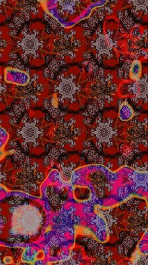 Güzel karalamalı çiçek desenli çizim. Küçük çiçekteki sevimli çiçek deseni. Raster illüstrasyonu. Güzel kumaş deseni.