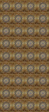 Raster abstract floral wreath from golden doodle fantasy leaves and flower on a brown and beige colors. Hand drawn decorative frame, album cover, greeting card, vintage Art deco style.