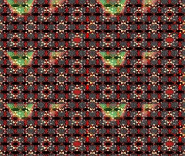 Siyah ve kırmızı renkli şirin çiçek deseni. Düz Çiçek Elementleri Tasarımı. Renkli Bahar Teması eskiz kalıbı. Raster Modaya uygun kumaş deseni.