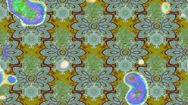 Yeşil renkli şirin çiçek deseni. Raster Modaya uygun kumaş deseni. Düz Çiçek Elementleri Tasarımı. Renkli Bahar Teması çizim şablonu.