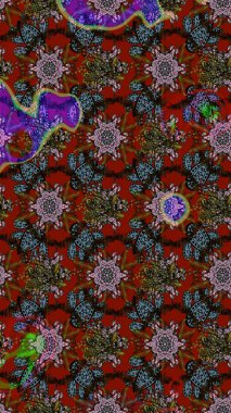 Küçük çiçekteki sevimli çiçek deseni. Kırmızı ve kahverengi renkte çiçekler.