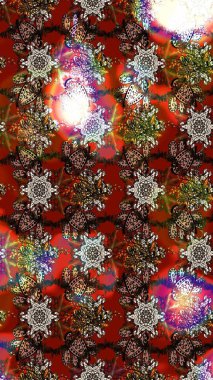 Kahverengi ve kırmızı renkte çiçekler. Hediye ambalaj kağıdı, tebrik kartları, posterler ve pankart tasarımı. Raster düz çiçek çizim deseni.