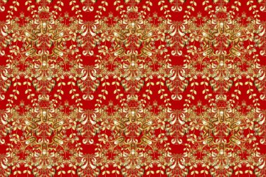 Kusursuz altın desen. Raster oryantal süs. Bej, kahverengi ve kırmızı renklerdeki altın desenler.