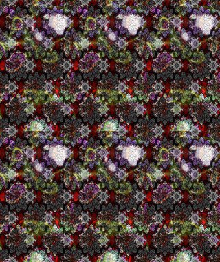 Tekstil veya kitap kapakları, imalat, duvar kağıtları, baskı, hediye paketi ve yapıştırma kitabı için çiçek eskizi geçmişi. Küçük çaplı çiçeklerdeki basit şirin desenler. Raster illüstrasyonu.