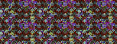 Nice flower raster pattern. Colour Spring Theme sketch pattern Background. Flat Flower Elements Design. Flowers on brown and gray colors.