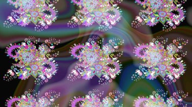 Güzel kumaş deseni. Raster illüstrasyonundaki çiçek desenli çizim. Raster illüstrasyonu. Kahverengi renklerde.