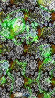 Süslü kumaş deseni. Çiçekli çiçek deseni, suluboya. Raster deseni.