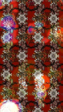 Raster. Kahverengi ve kırmızı renkte güzel çiçekli eskiz deseni, suluboya çiçek deseni, duvar kağıdı, kart veya kumaş için fayanslı.