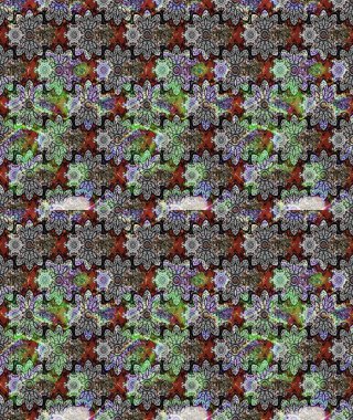 Suluboya tarzında gri renkli çiçekler. Raster illüstrasyonunda çiçek deseni çizimi.