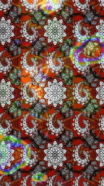 Modaya uygun kumaş deseni. Renkli Yaz Temalı eskiz kalıbı. Sevimli çiçek raster deseni. Düz Çiçek Elementleri Tasarımı.